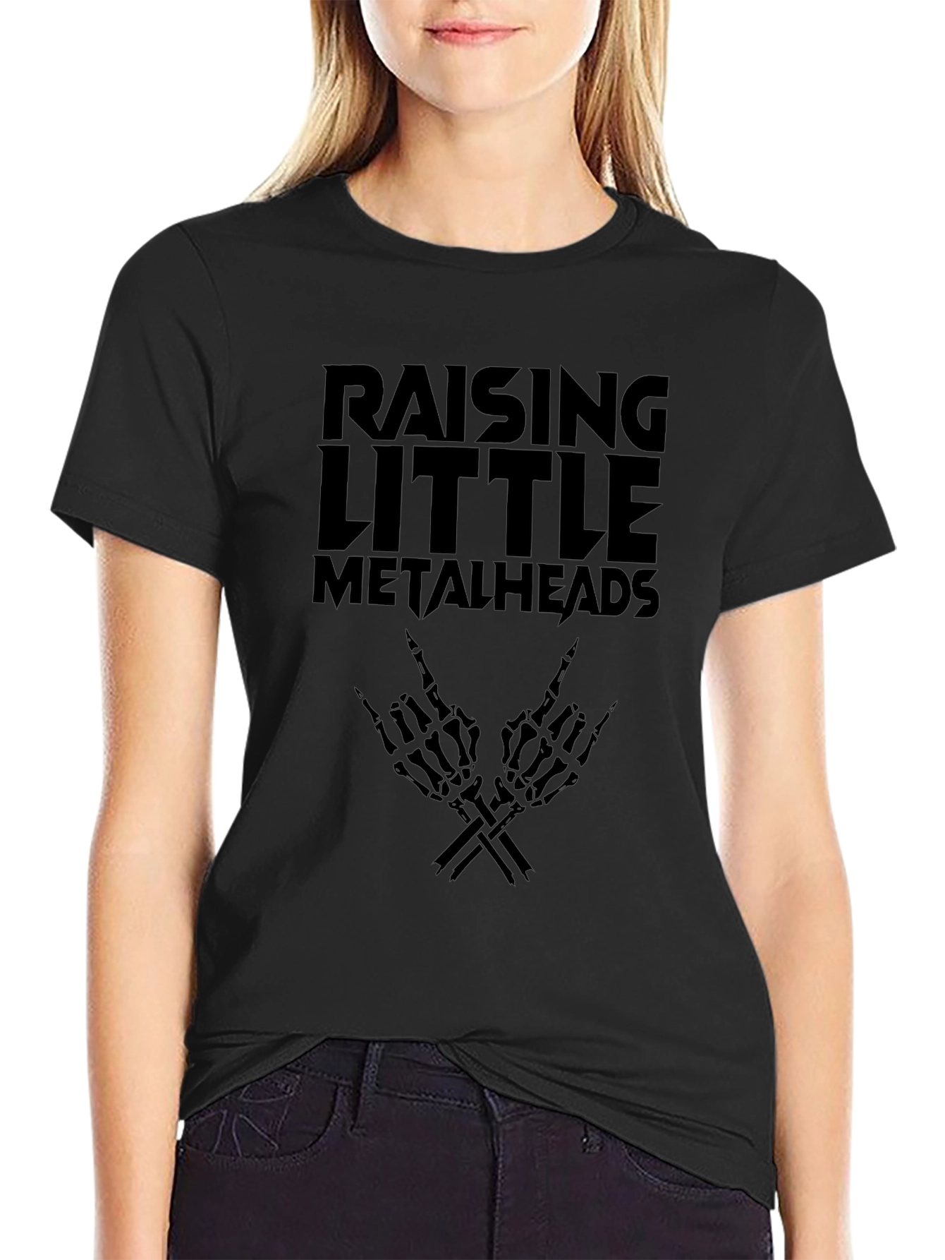 Raising Little Metalheads Black Graphic T-Shirt
