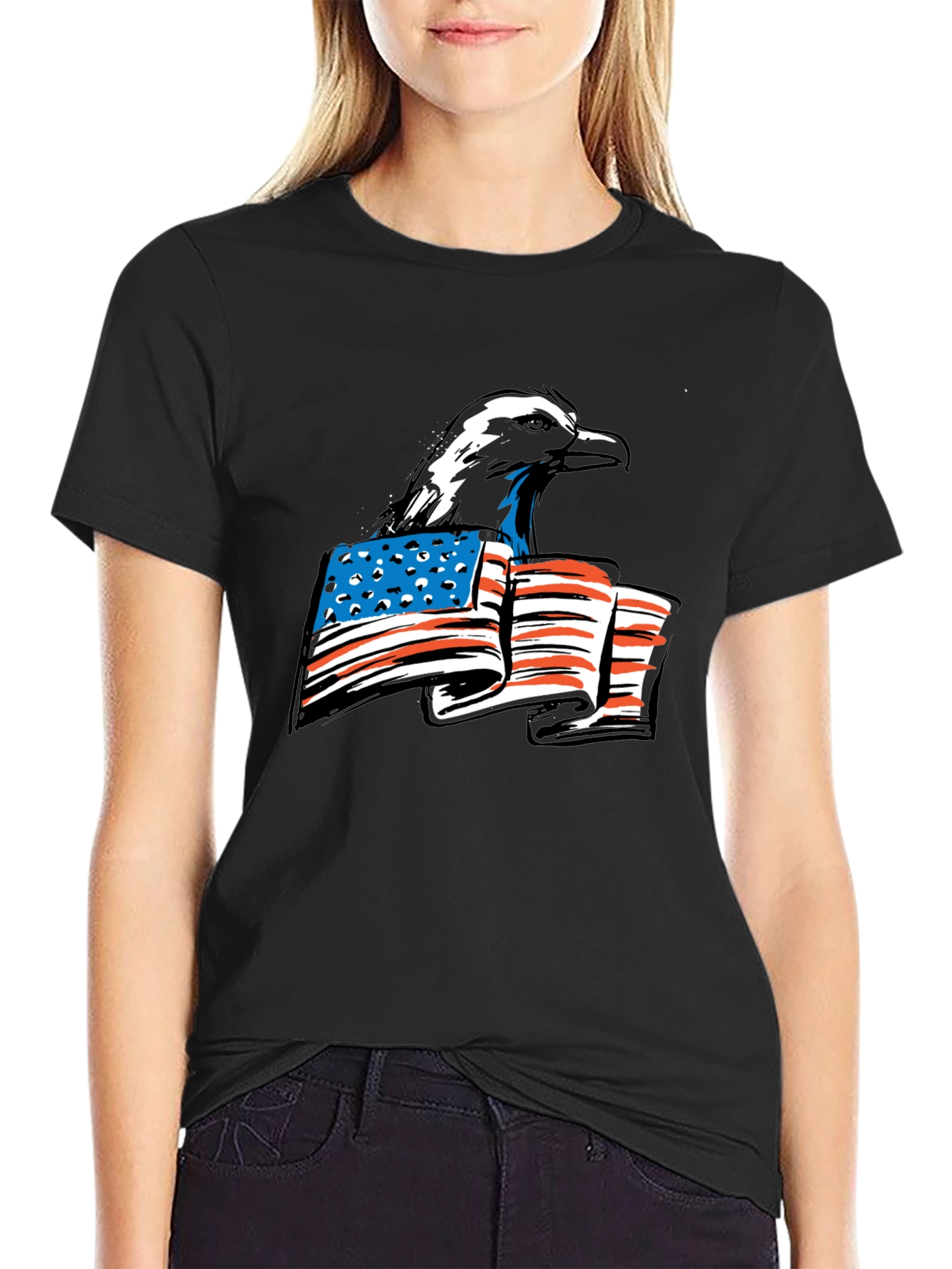 Bald Eagle American Flag Graphic Tee