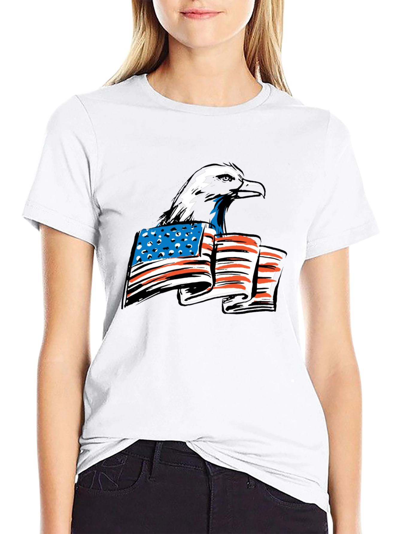 Bald Eagle American Flag Graphic Tee