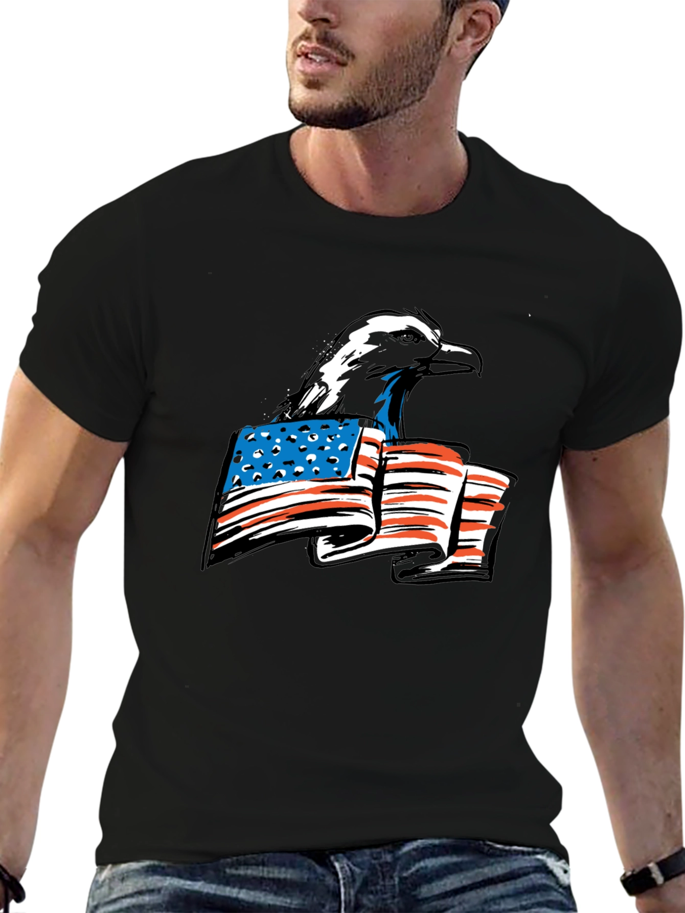 Bald Eagle American Flag Graphic Tee