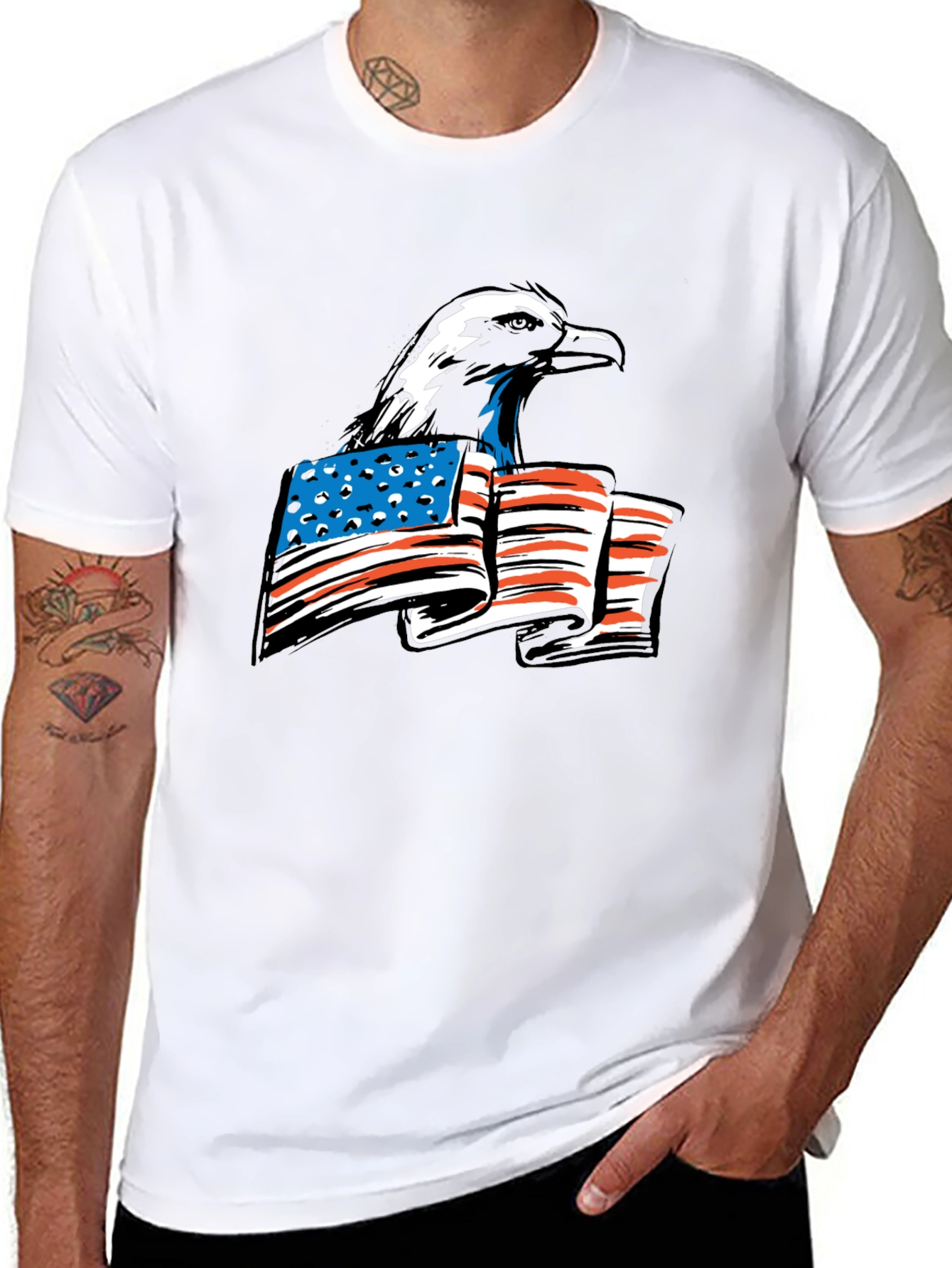 Bald Eagle American Flag Graphic Tee