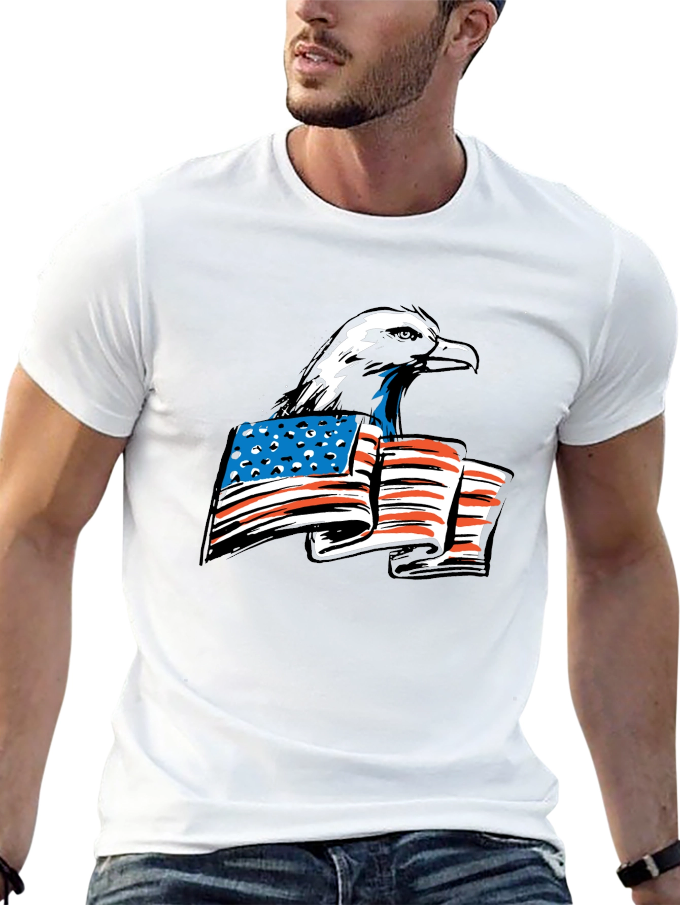 Bald Eagle American Flag Graphic Tee