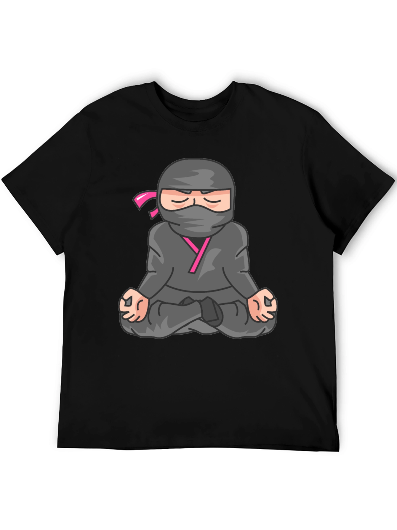 Meditating Ninja Graphic Tee - Black T-Shirt