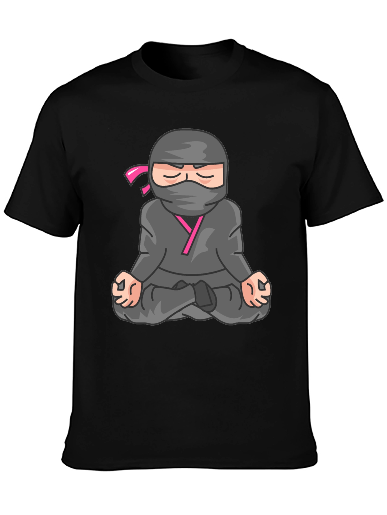Meditating Ninja Graphic Tee - Black T-Shirt