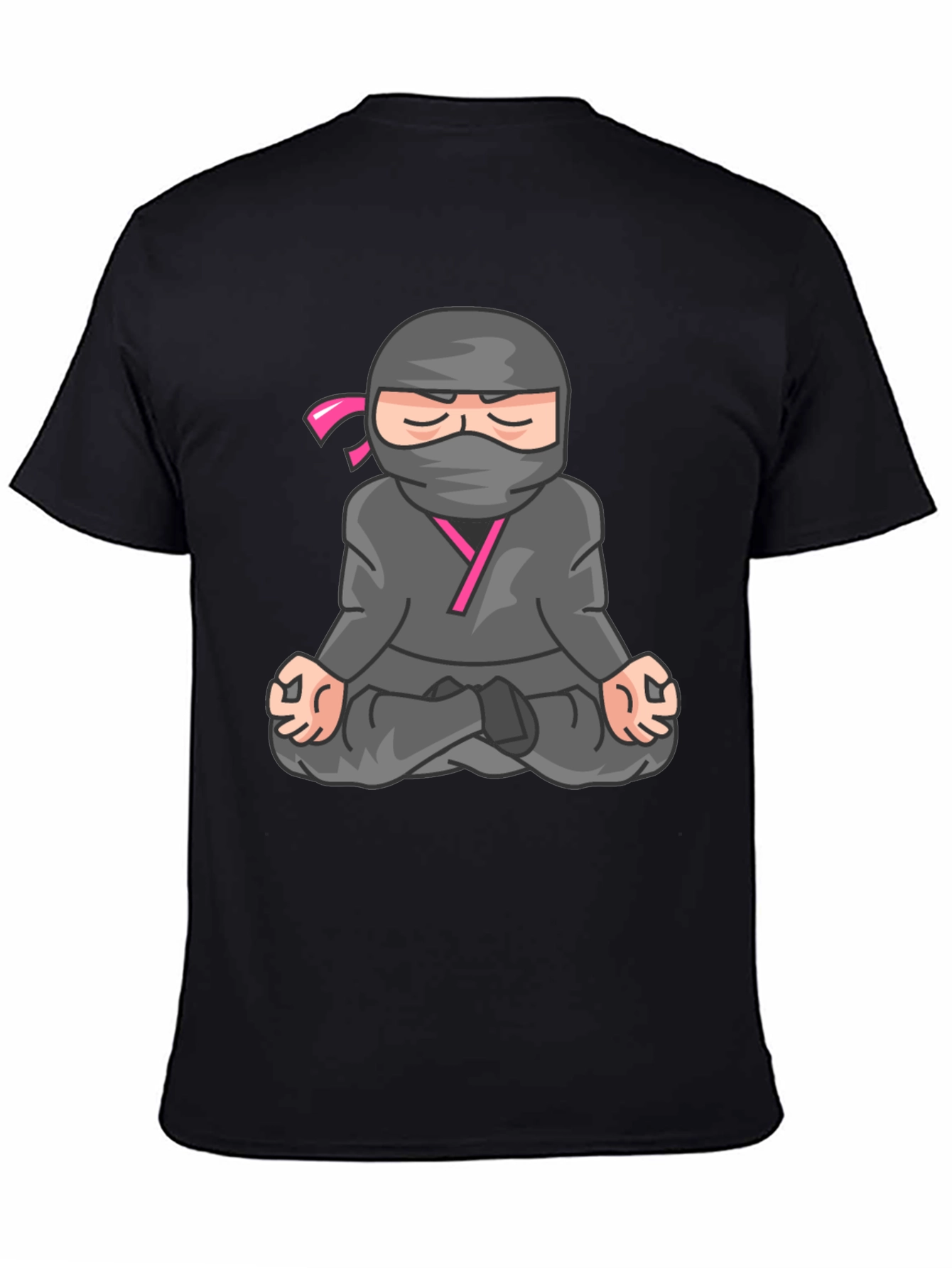 Meditating Ninja Graphic Tee - Black T-Shirt
