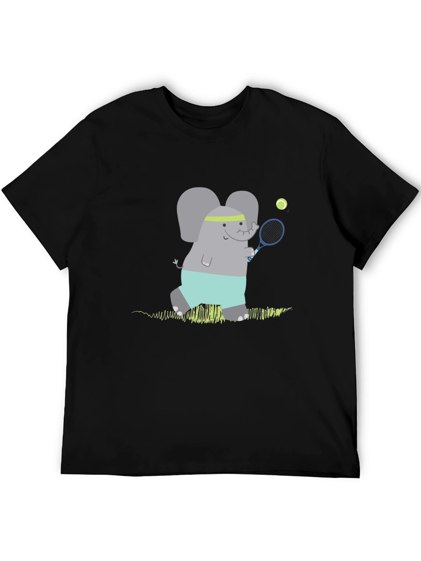 Elephant Tennis Player Graphic T-Shirt