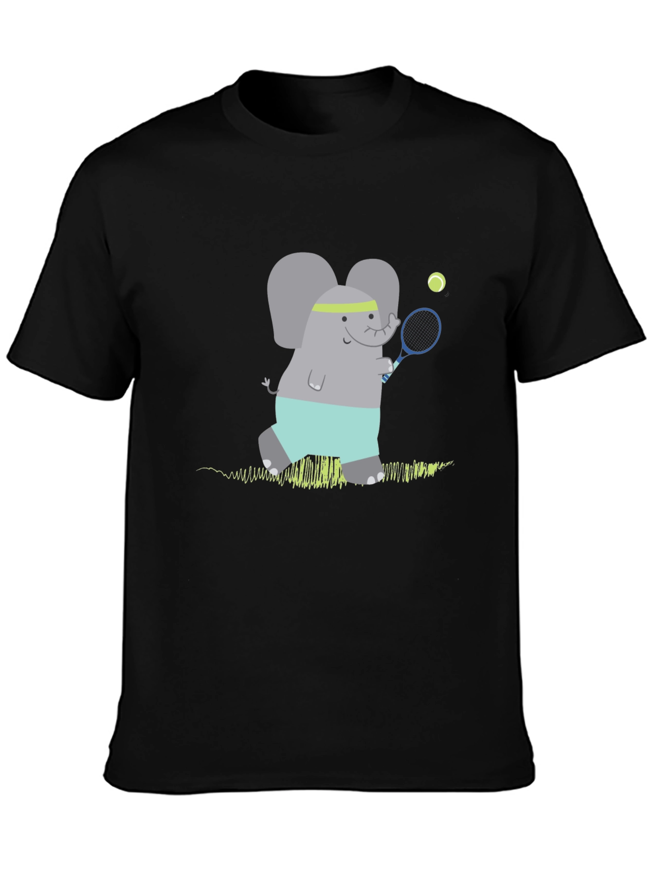 Elephant Tennis Player Graphic T-Shirt