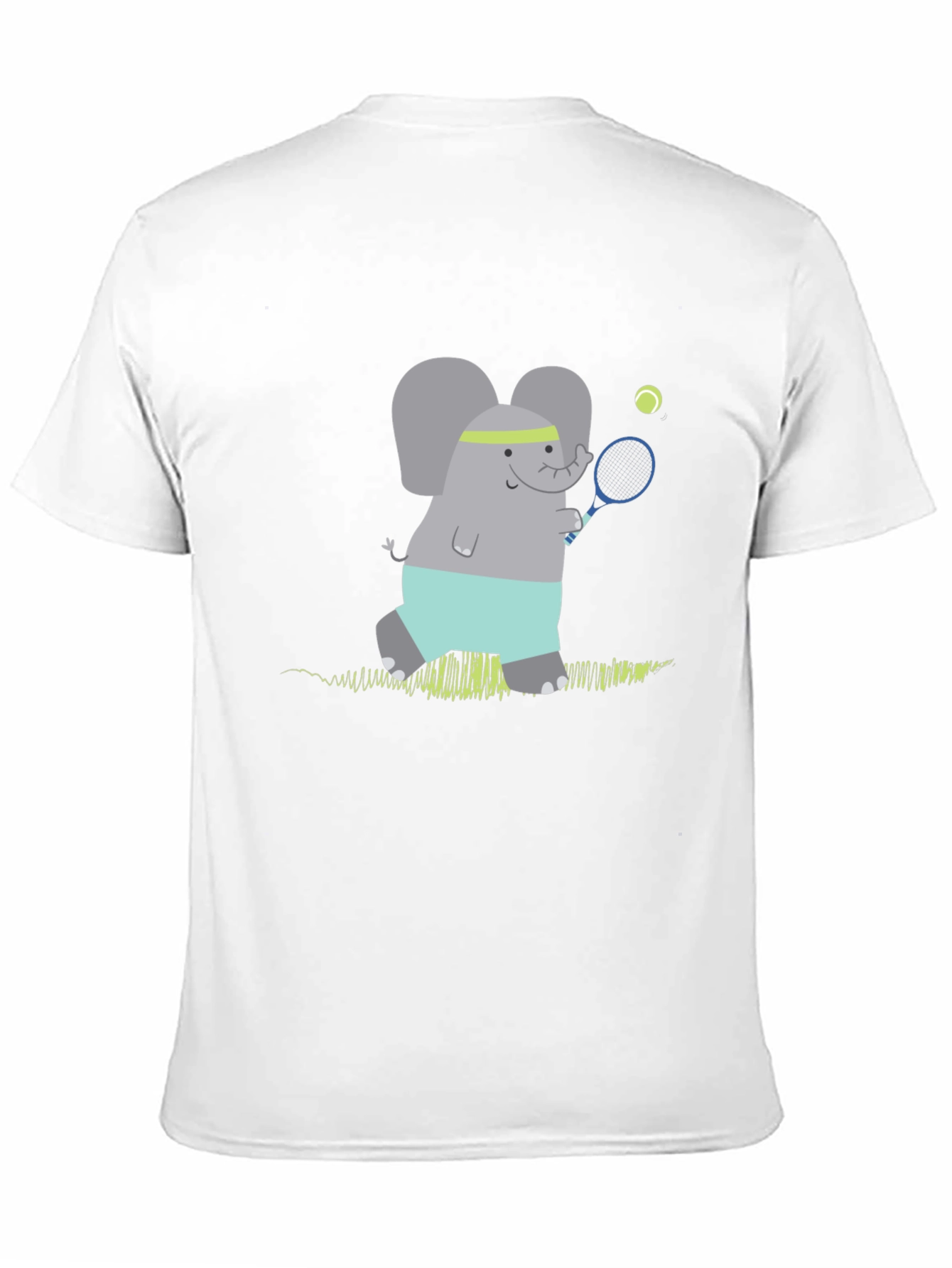 Elephant Tennis Player Graphic T-Shirt