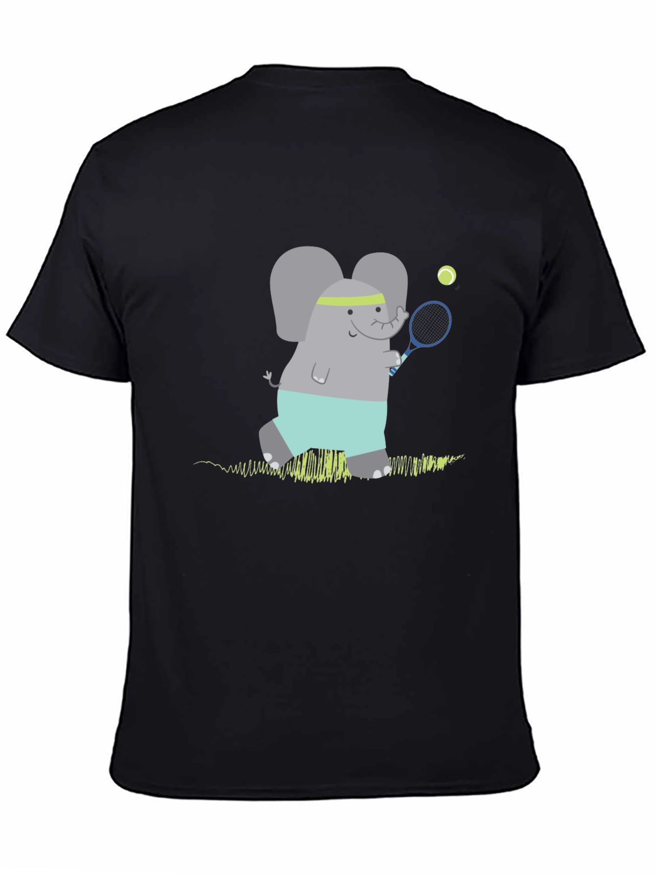Elephant Tennis Player Graphic T-Shirt