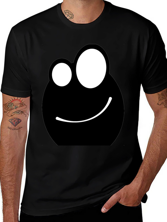 Funny Face Graphic Tee - Black Cotton T-Shirt