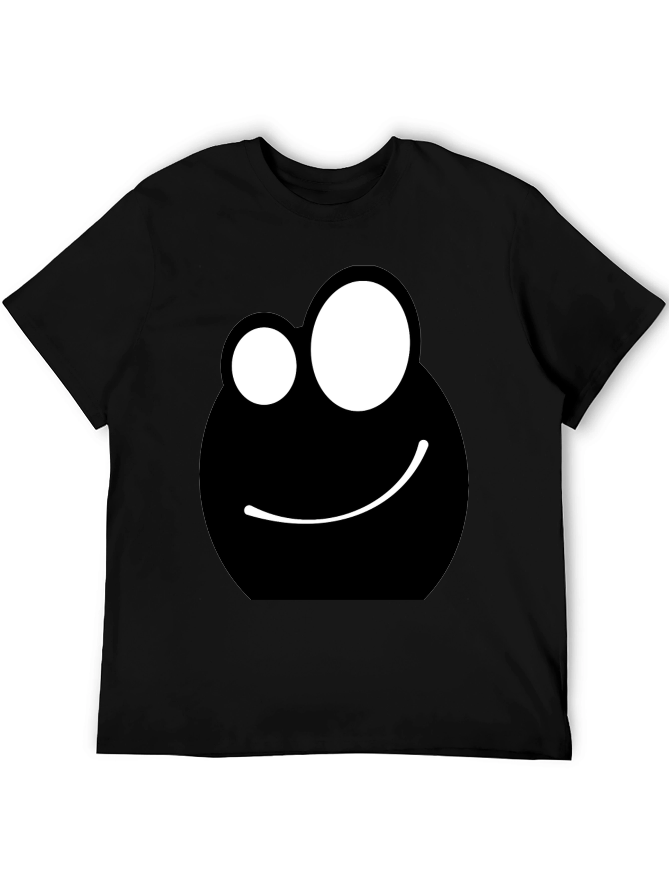 Funny Face Graphic Tee - Black Cotton T-Shirt