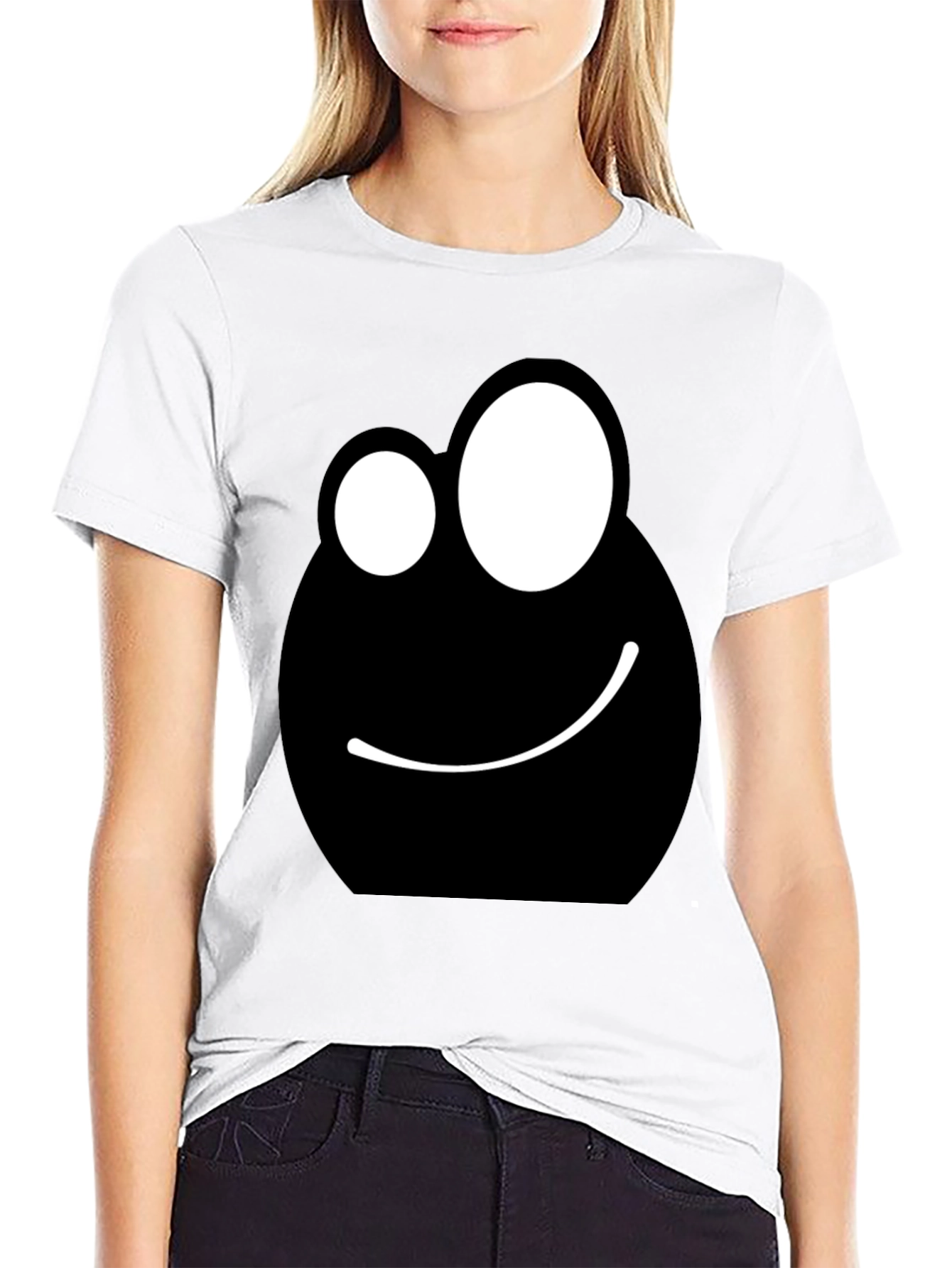 Funny Face Graphic Tee - Black Cotton T-Shirt