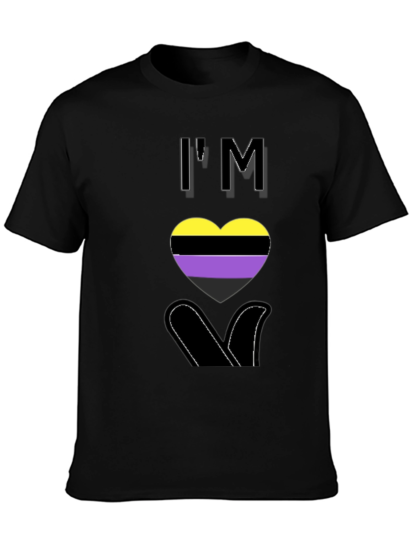 Nonbinary Pride Heart T-Shirt - LGBTQ+ Love
