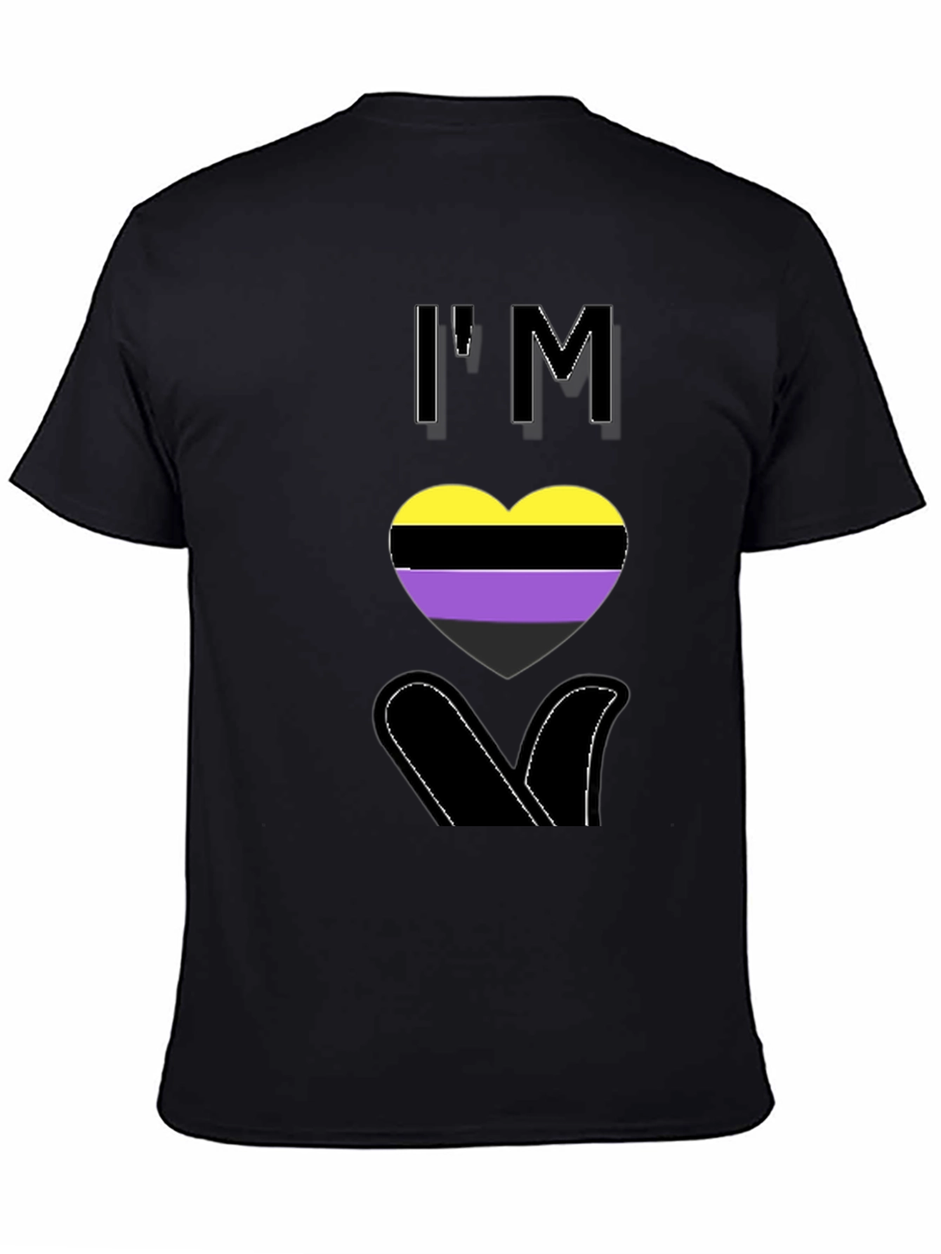Nonbinary Pride Heart T-Shirt - LGBTQ+ Love