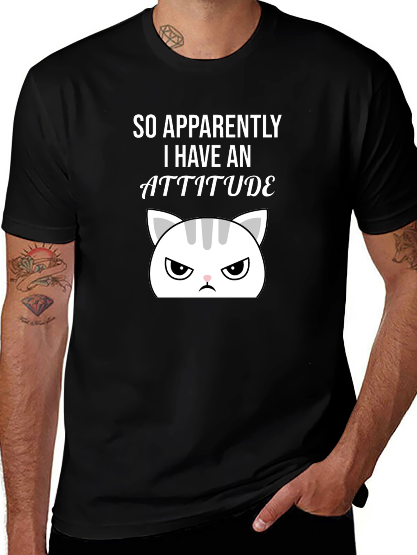 Attitude Cat Graphic Tee - Sarcastic Humor T-Shirt