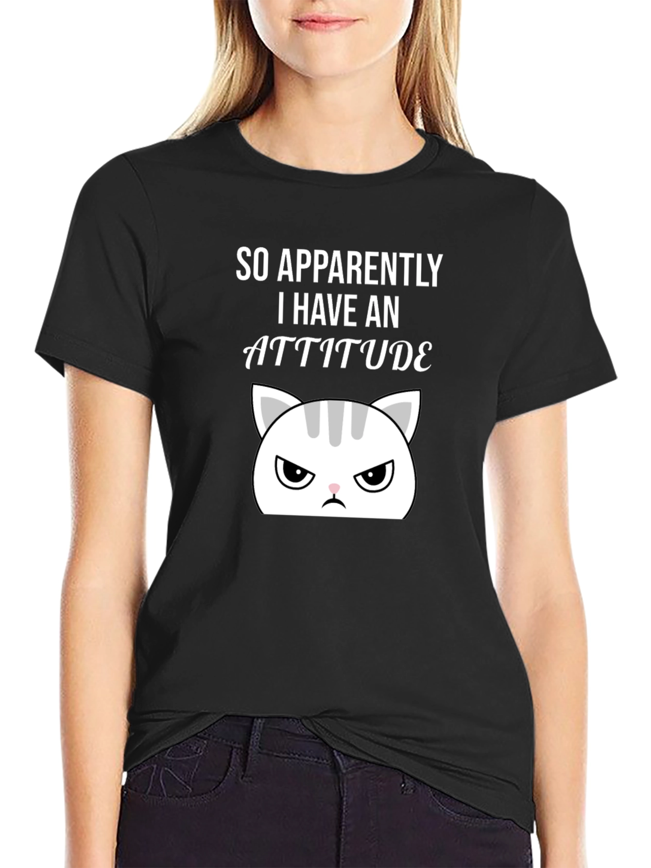 Attitude Cat Graphic Tee - Sarcastic Humor T-Shirt