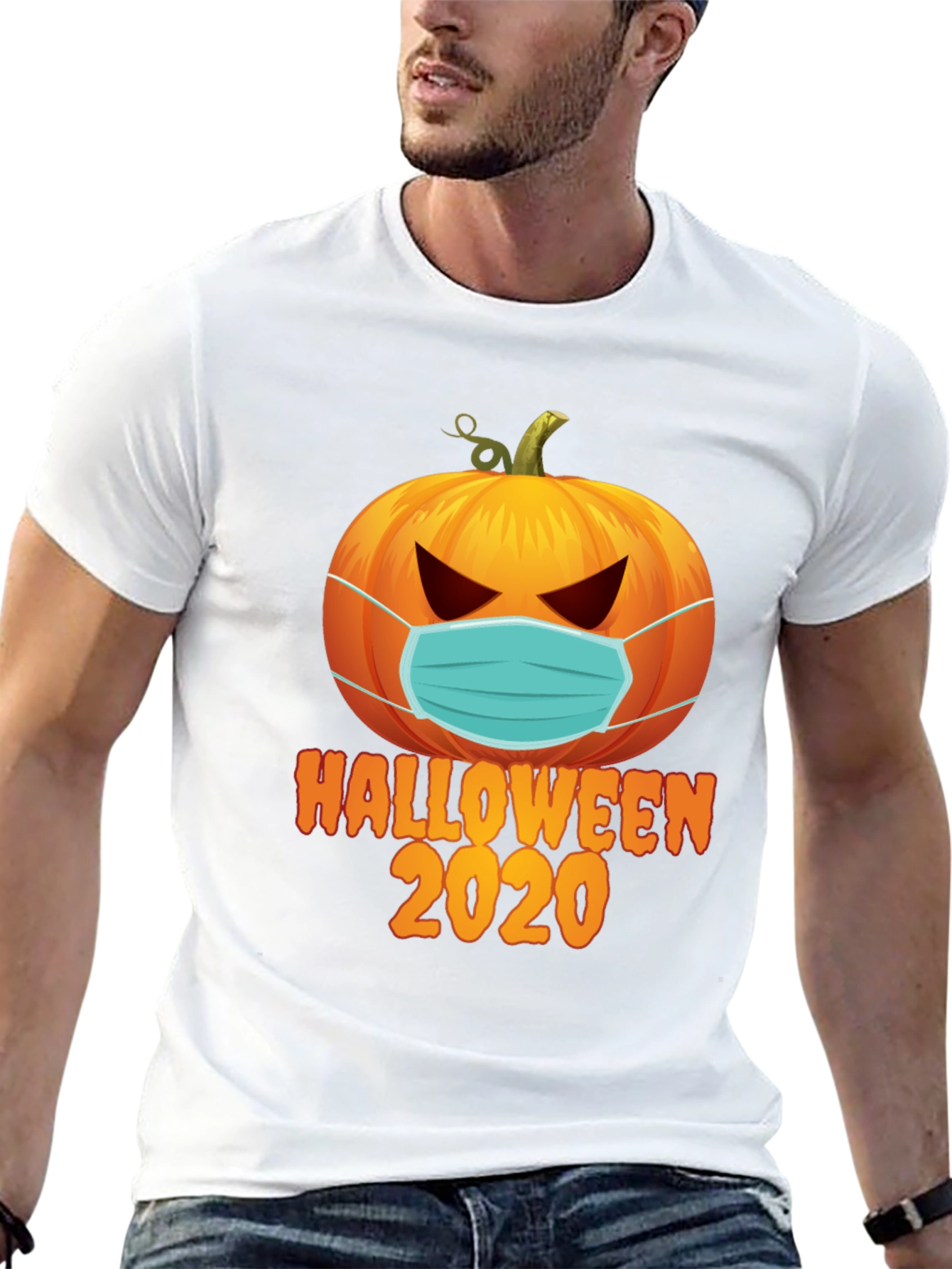 Halloween 2020 Masked Pumpkin Graphic Tee