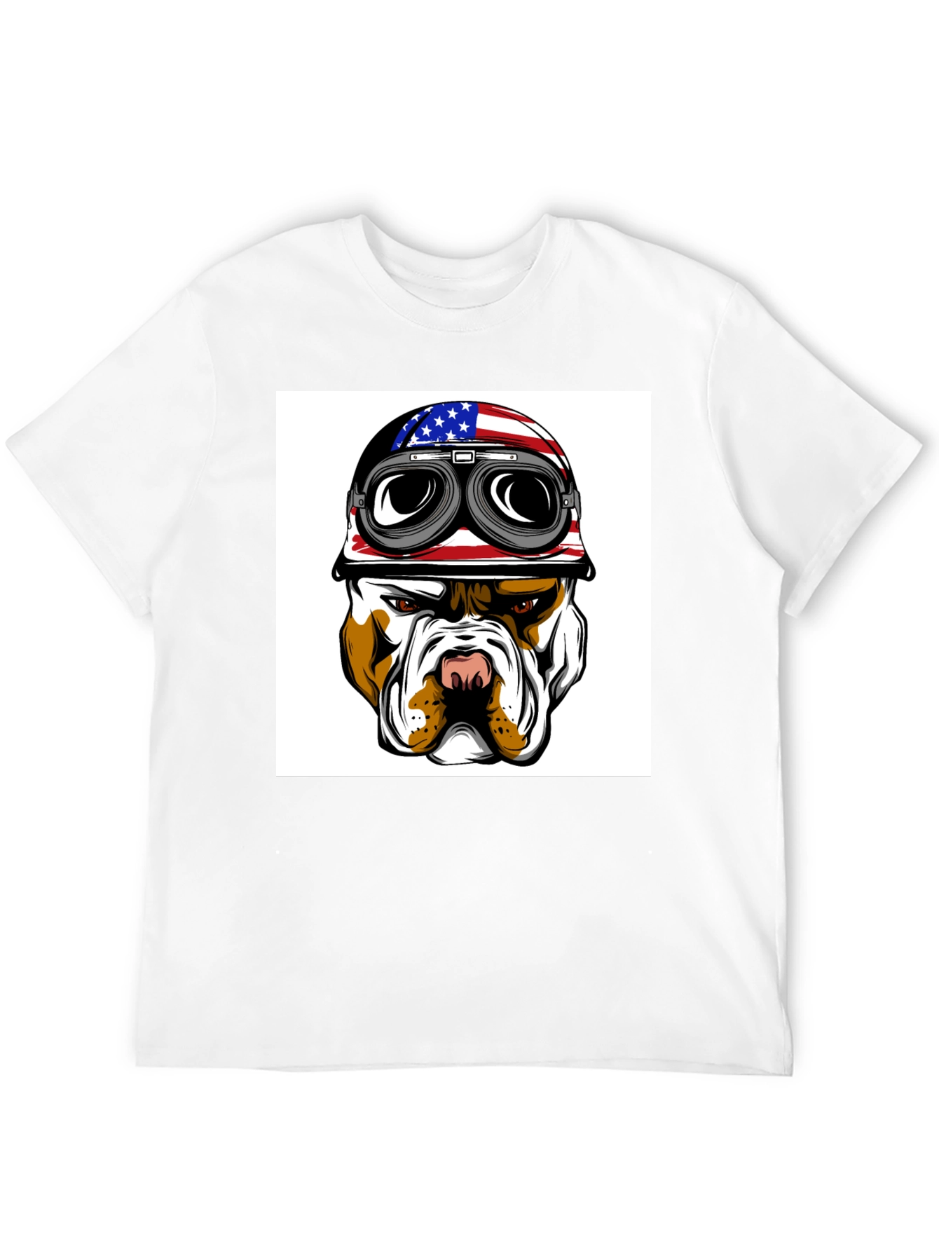 Cool Bulldog Biker T-Shirt