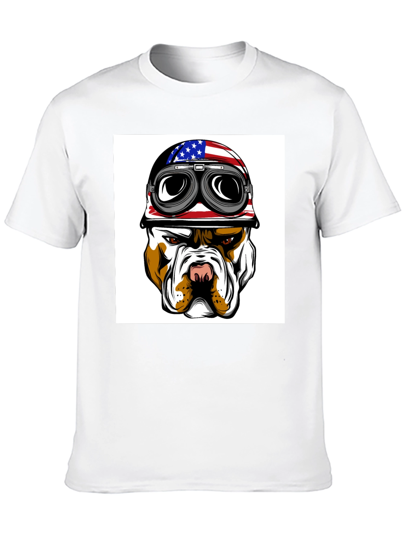 Cool Bulldog Biker T-Shirt