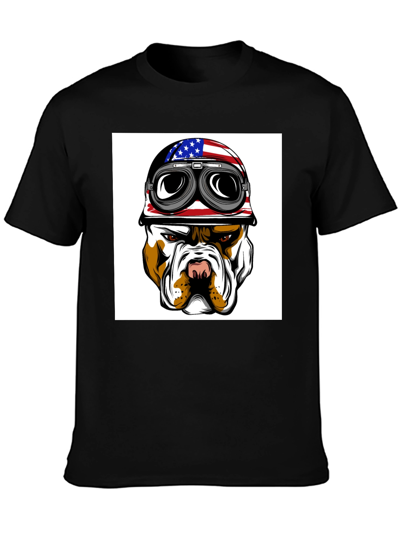 Cool Bulldog Biker T-Shirt
