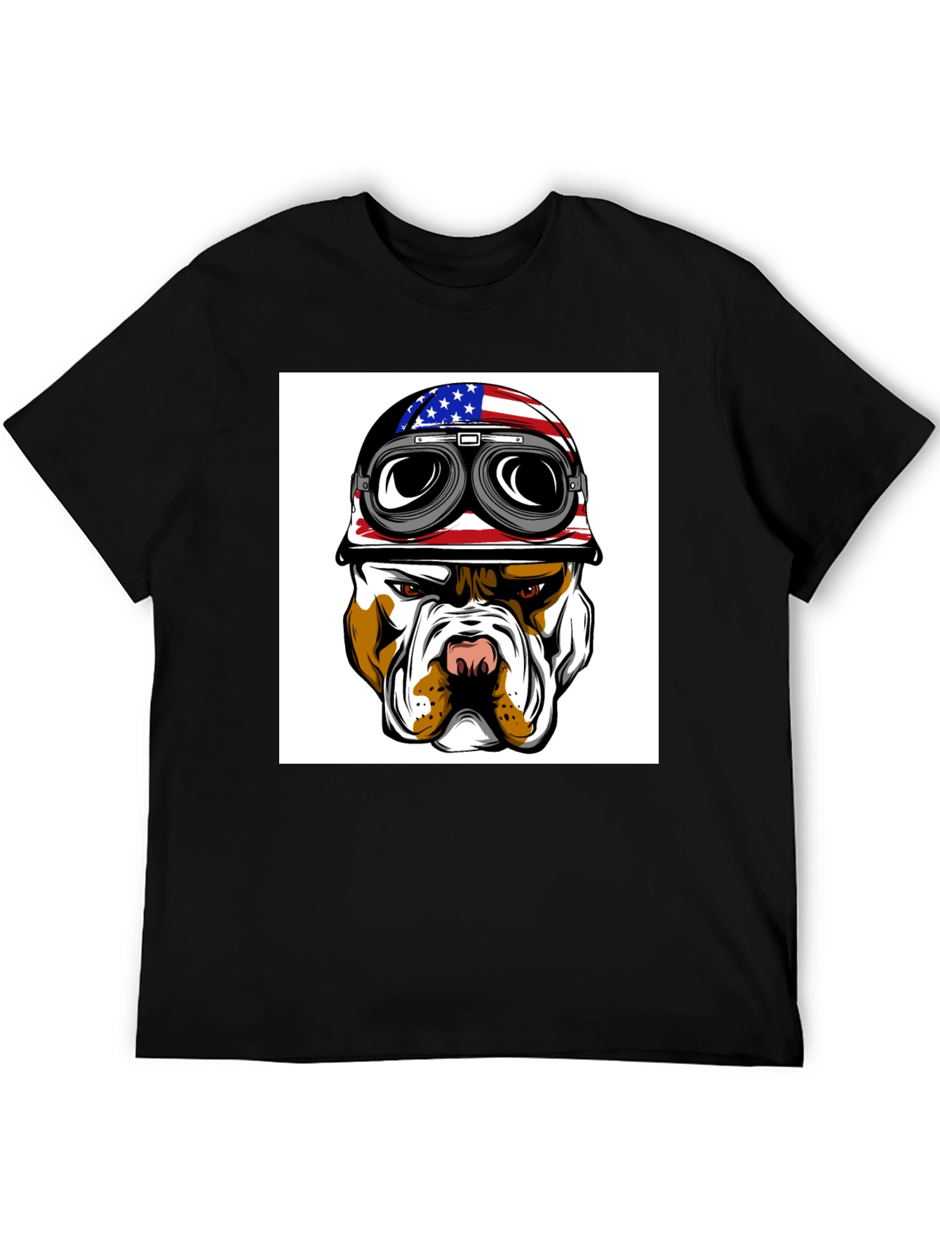 Cool Bulldog Biker T-Shirt