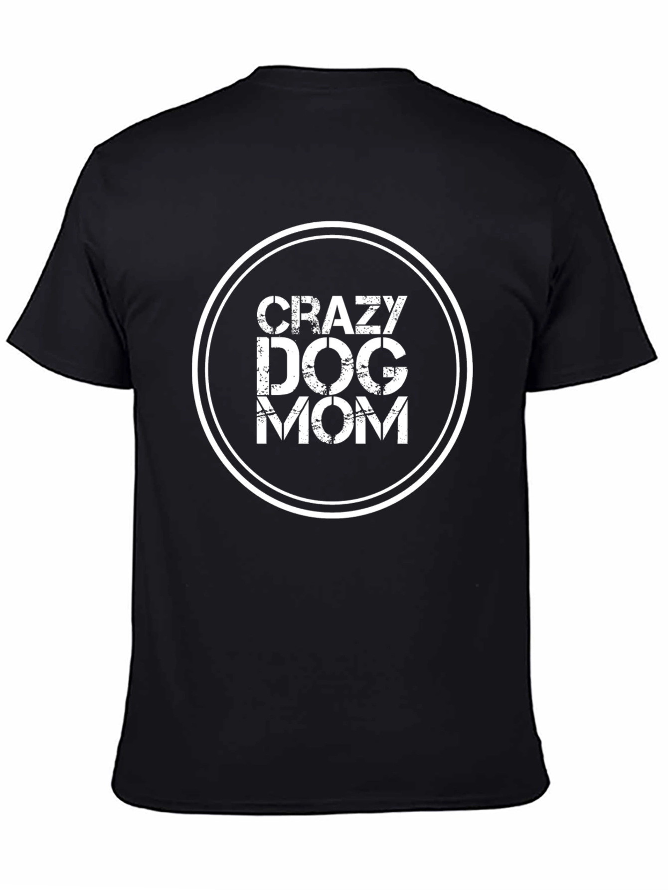 Crazy Dog Mom Graphic Tee - Black Cotton T-Shirt