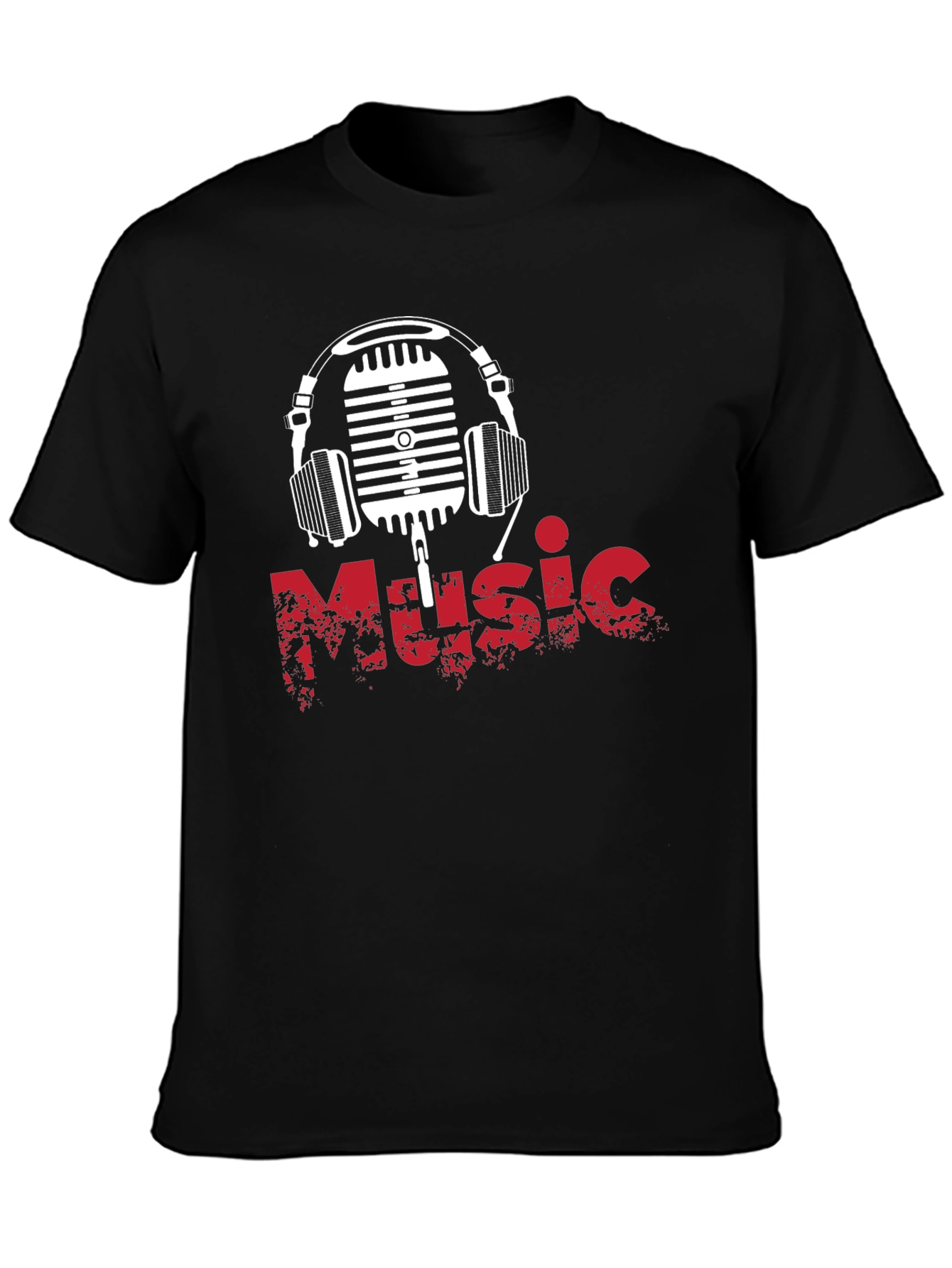 Music Lover Graphic T-Shirt - Microphone & Headphones