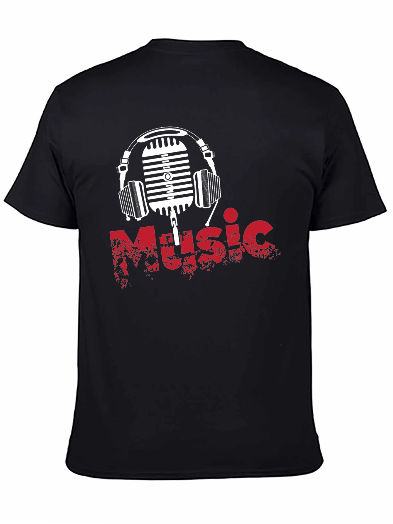 Music Lover Graphic T-Shirt - Microphone & Headphones