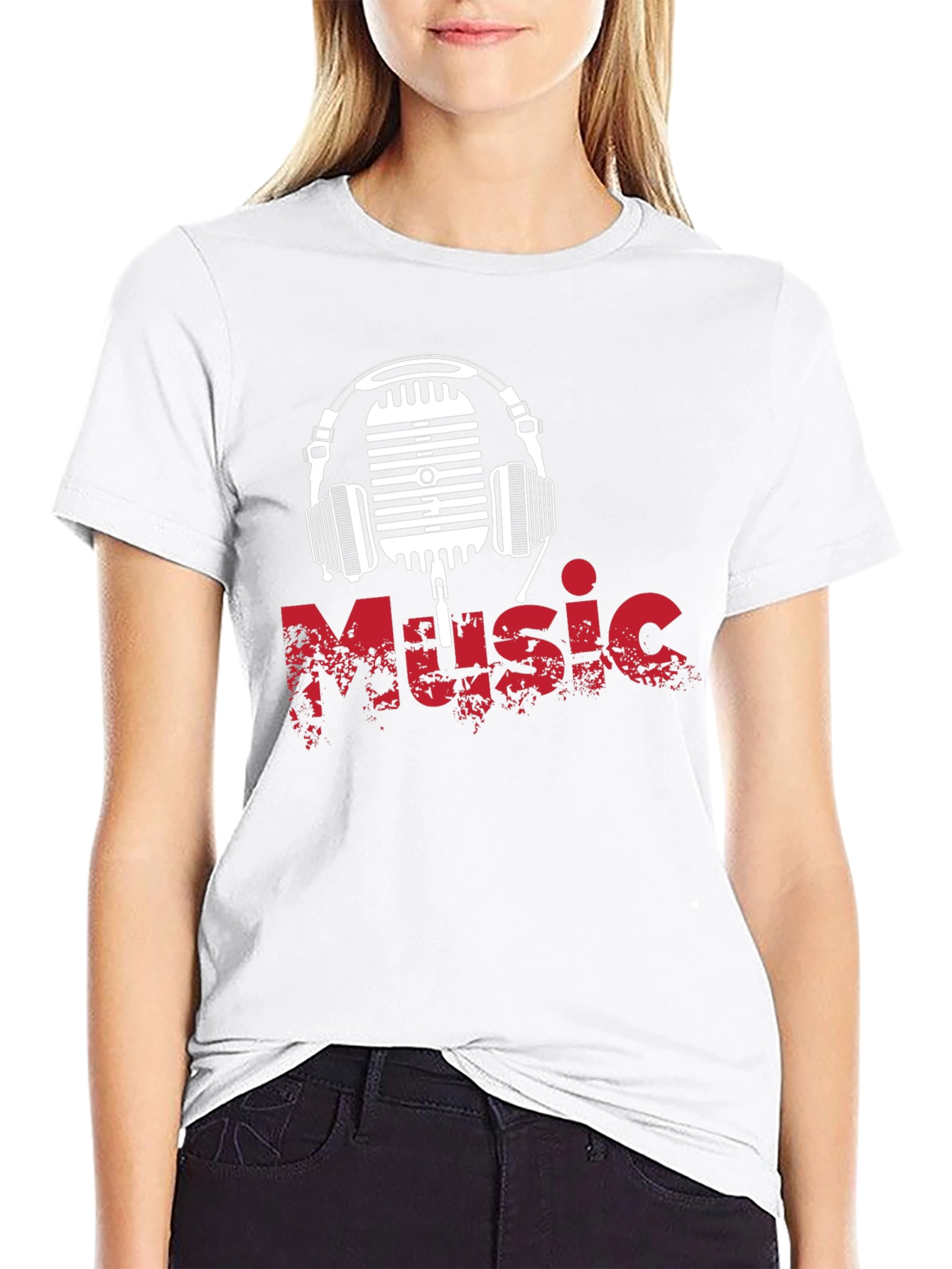 Music Lover Graphic T-Shirt - Microphone & Headphones