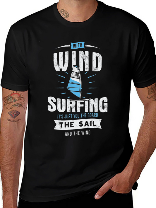 Windsurfing T-Shirt - Wind Sail and Board Design