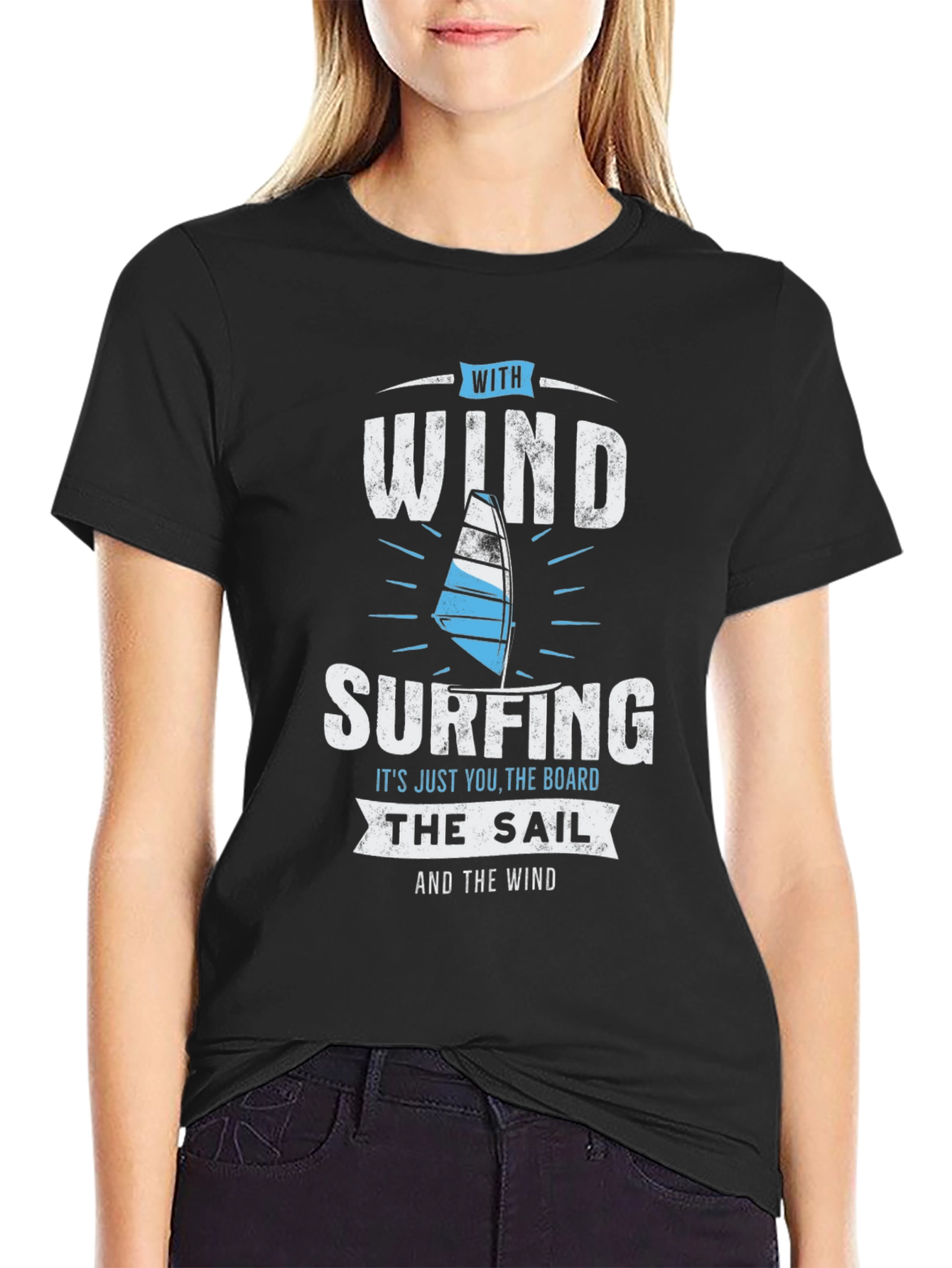 Windsurfing T-Shirt - Wind Sail and Board Design