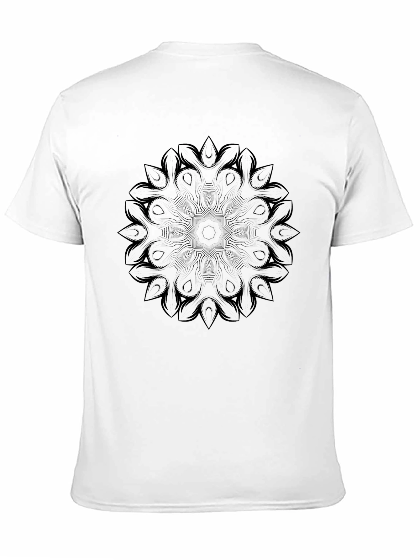 Black Mandala Graphic Print Crew Neck T-Shirt