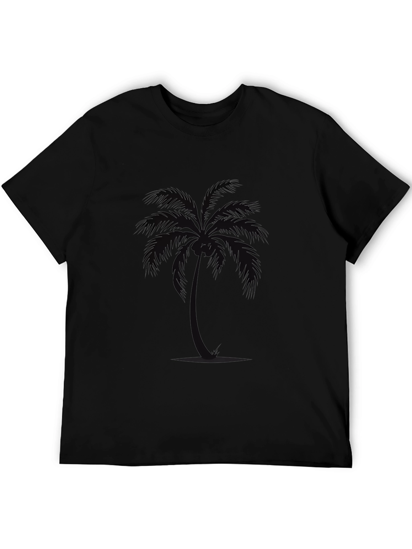 Mens Black Palm Tree Graphic Tee
