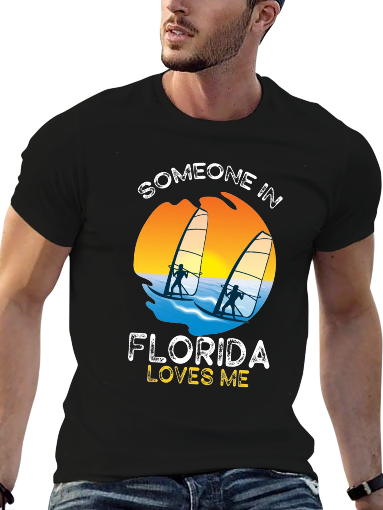 Someone in Florida Loves Me Black T-Shirt