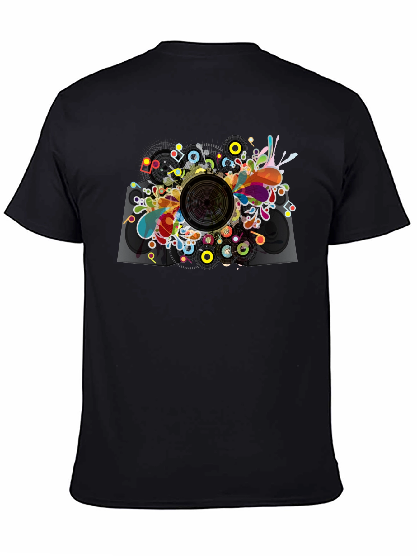 Abstract Speaker Graphic T-Shirt - Mens Black Tee