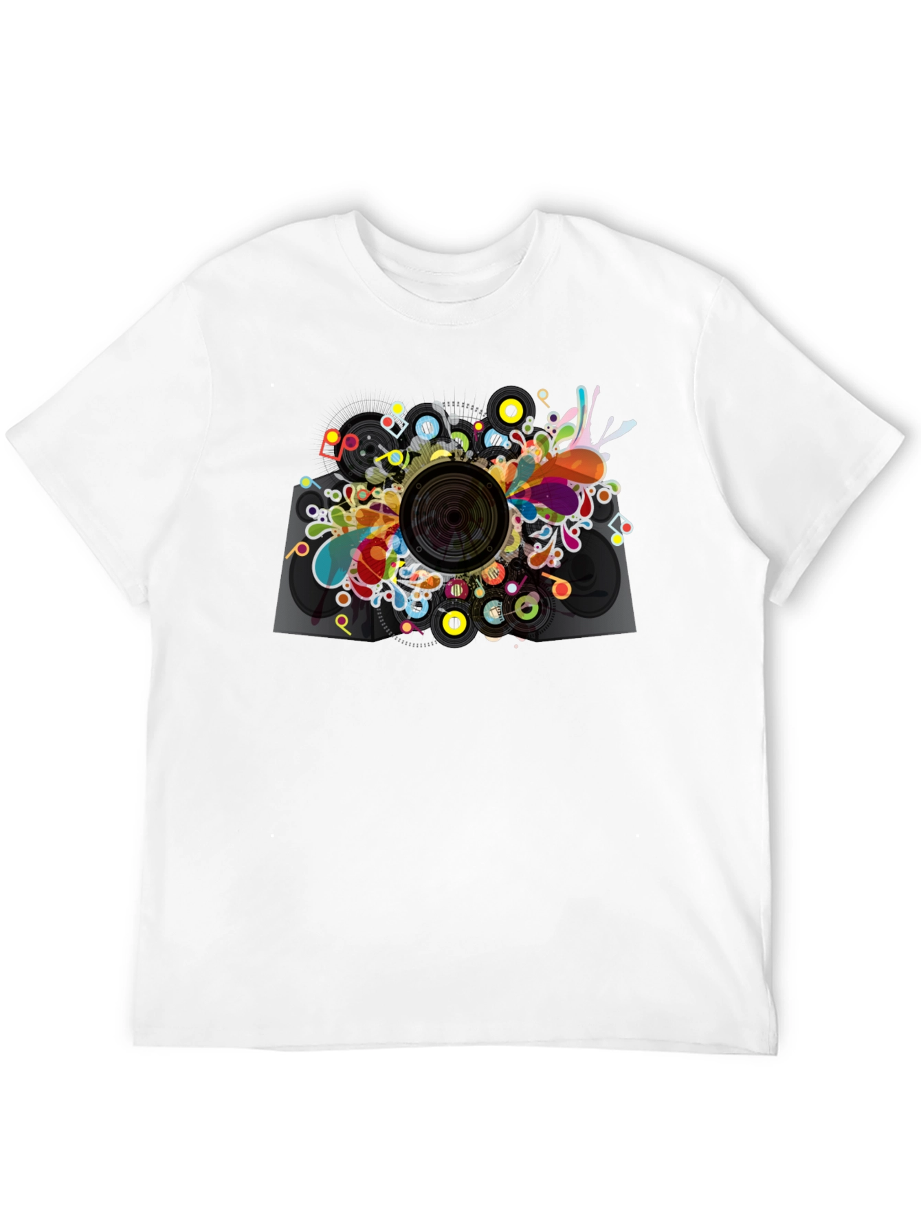 Abstract Speaker Graphic T-Shirt - Mens Black Tee
