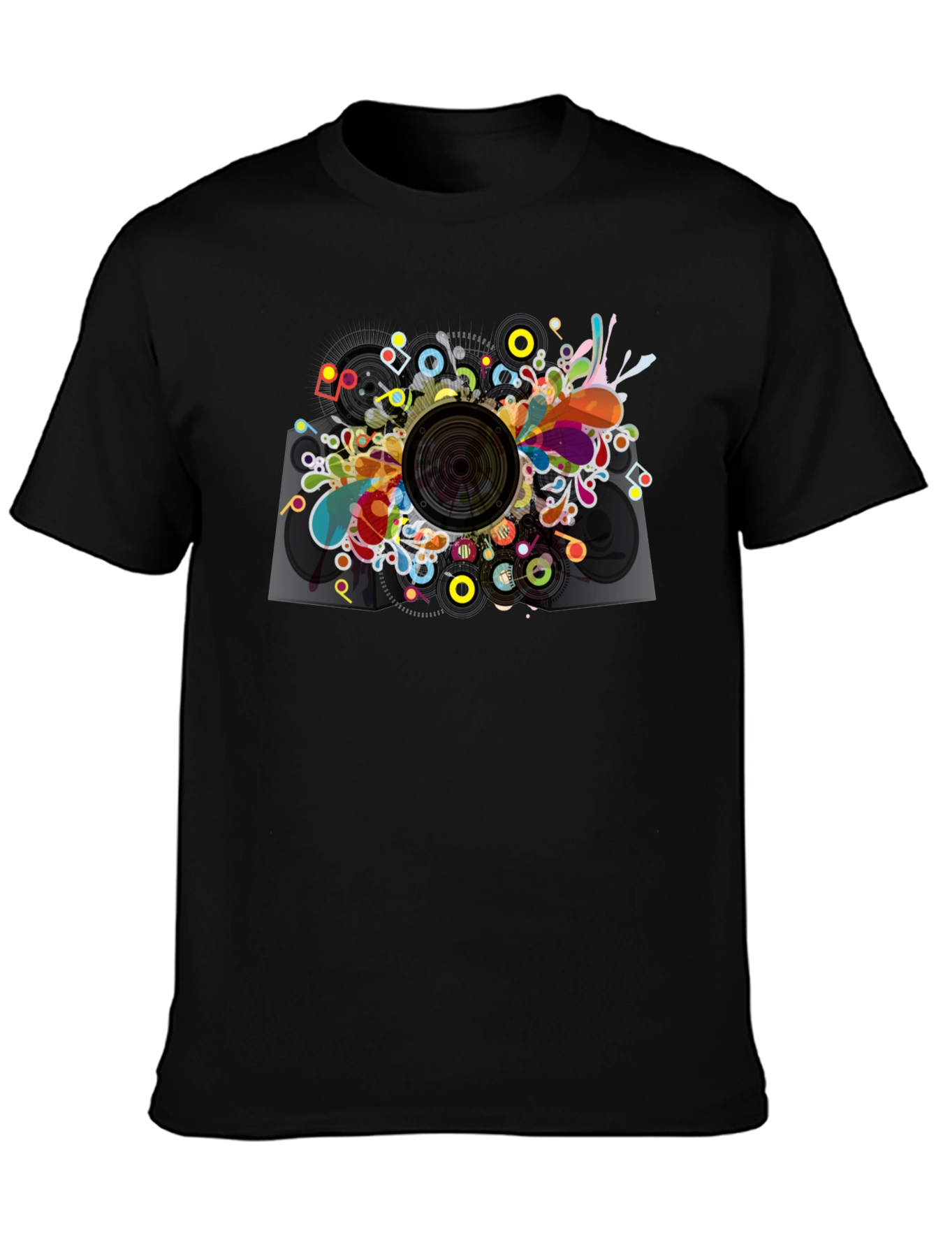 Abstract Speaker Graphic T-Shirt - Mens Black Tee
