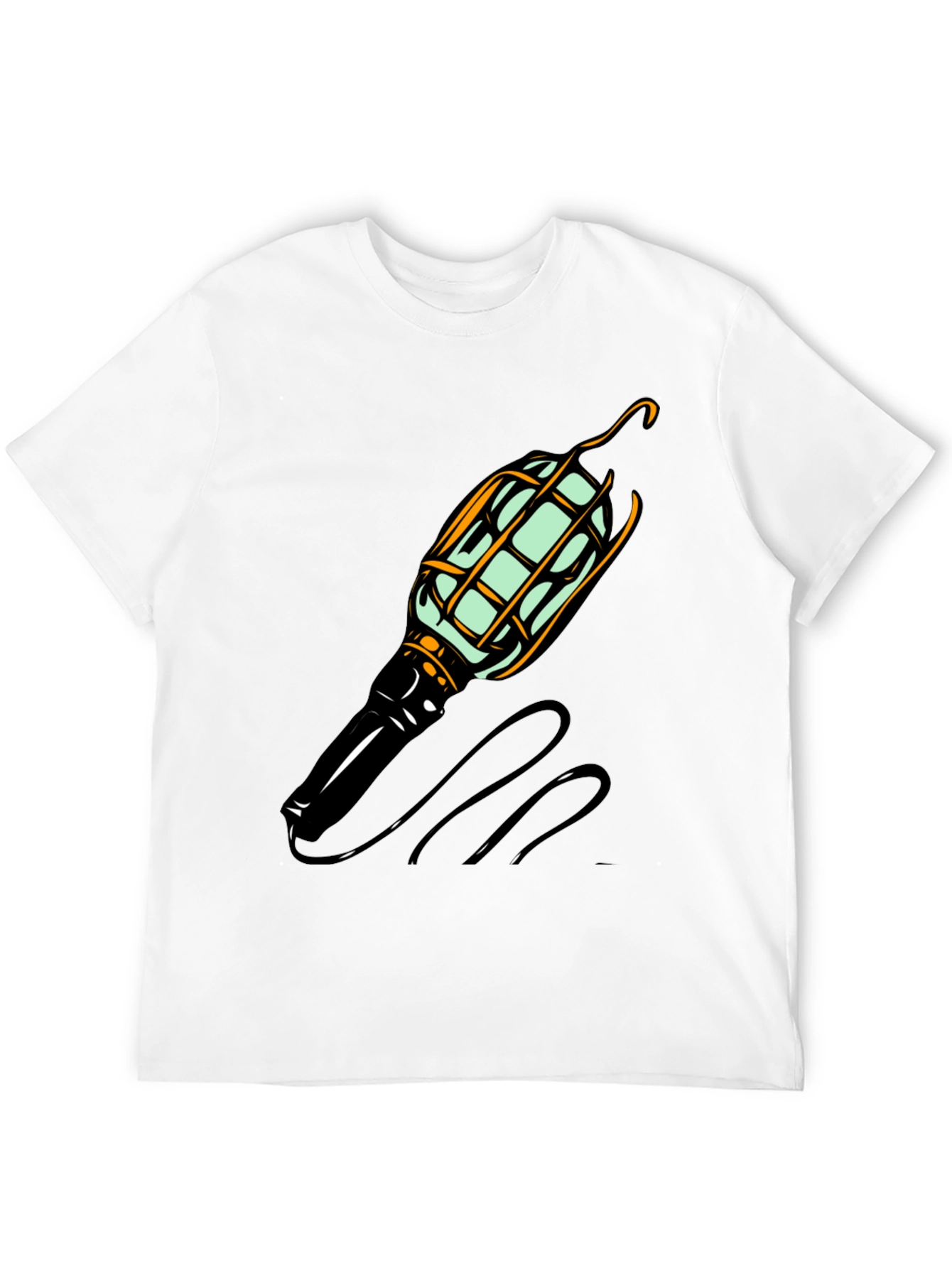Novelty Lightbulb Graphic Tee - Black Cotton Blend Shirt