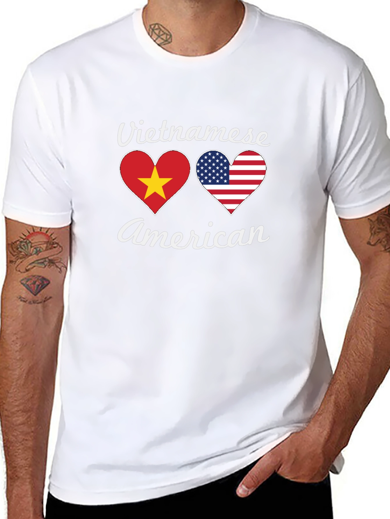 Vietnamese American Flag Heart T-Shirt