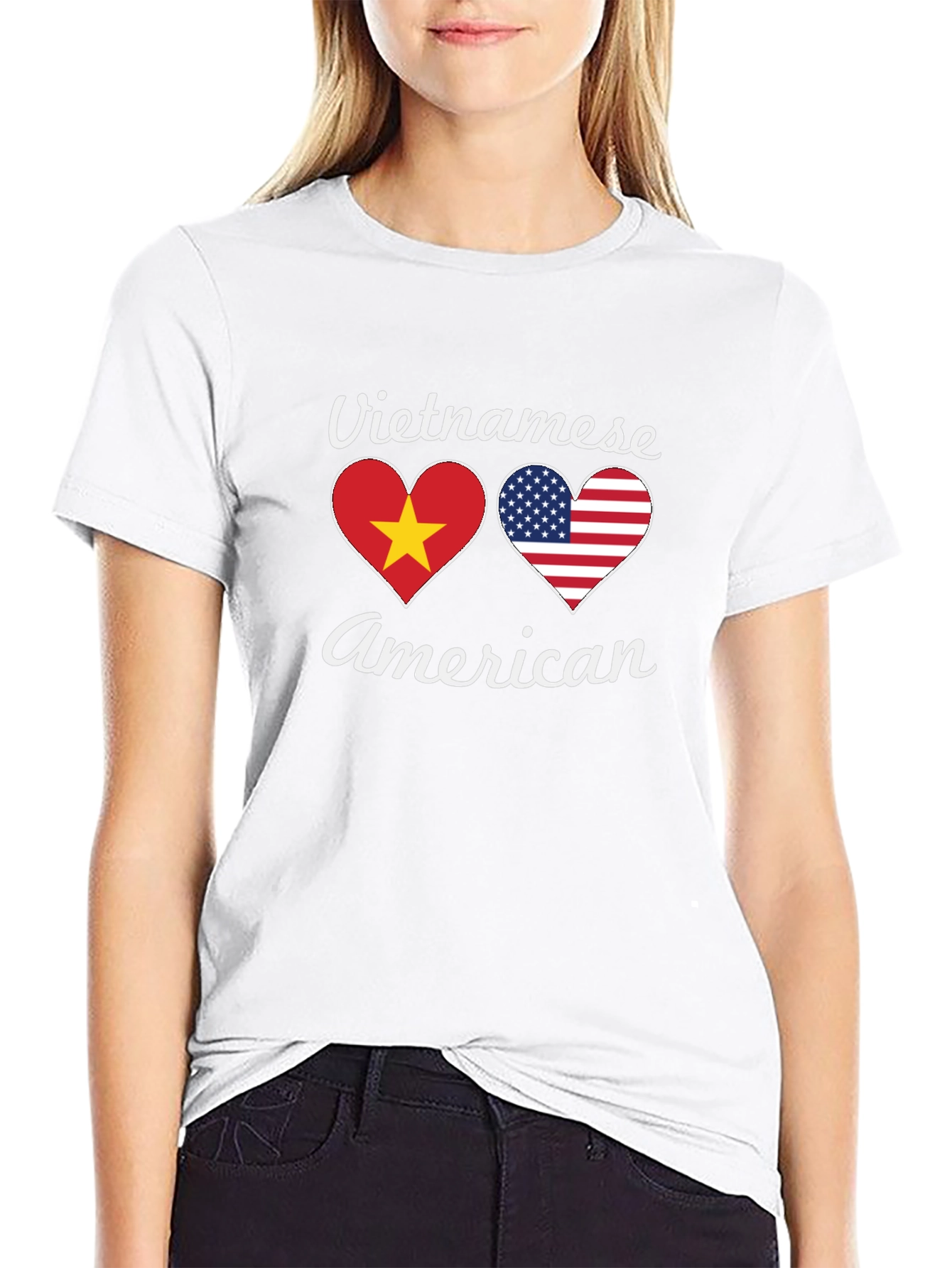 Vietnamese American Flag Heart T-Shirt