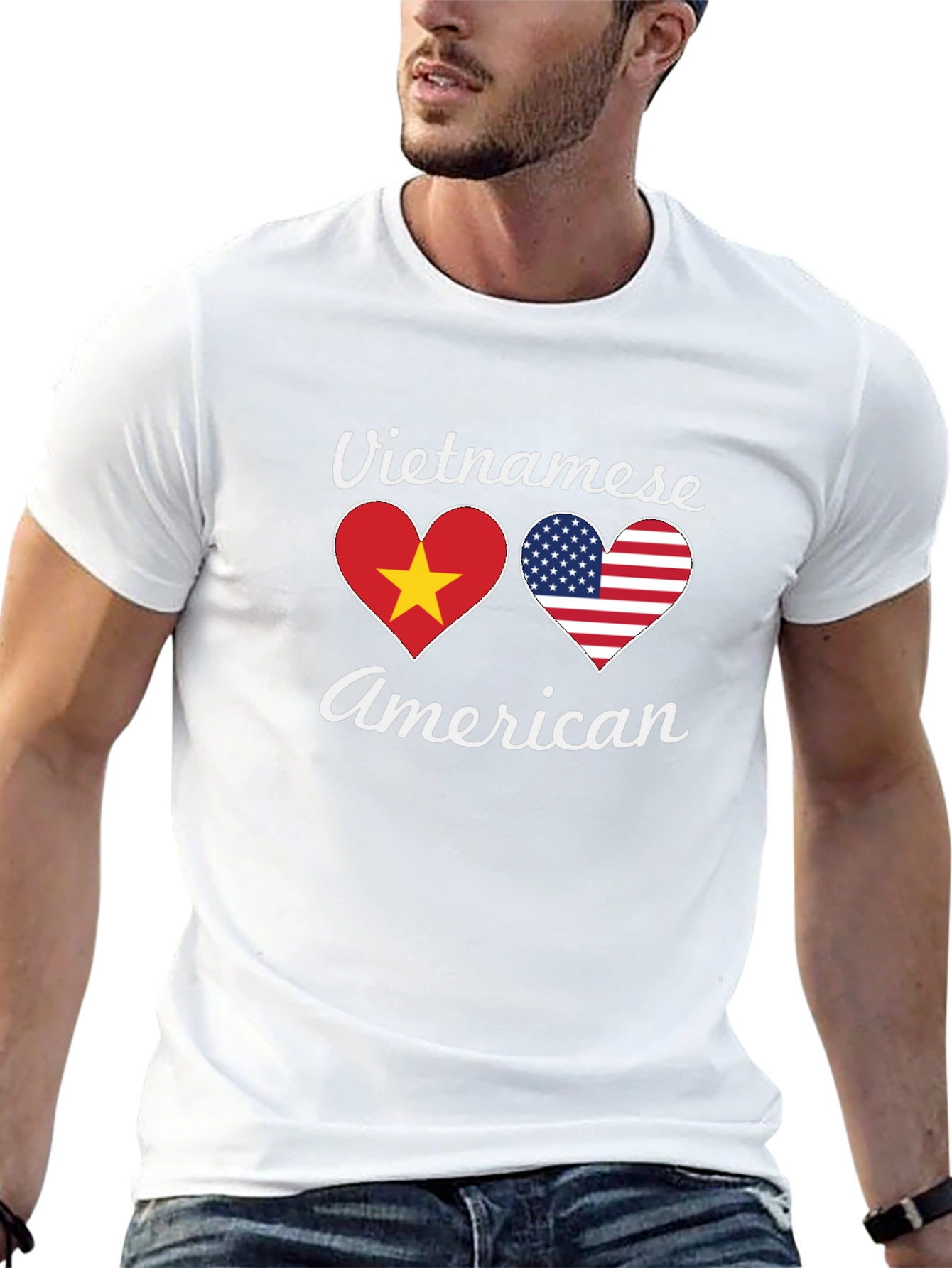 Vietnamese American Flag Heart T-Shirt