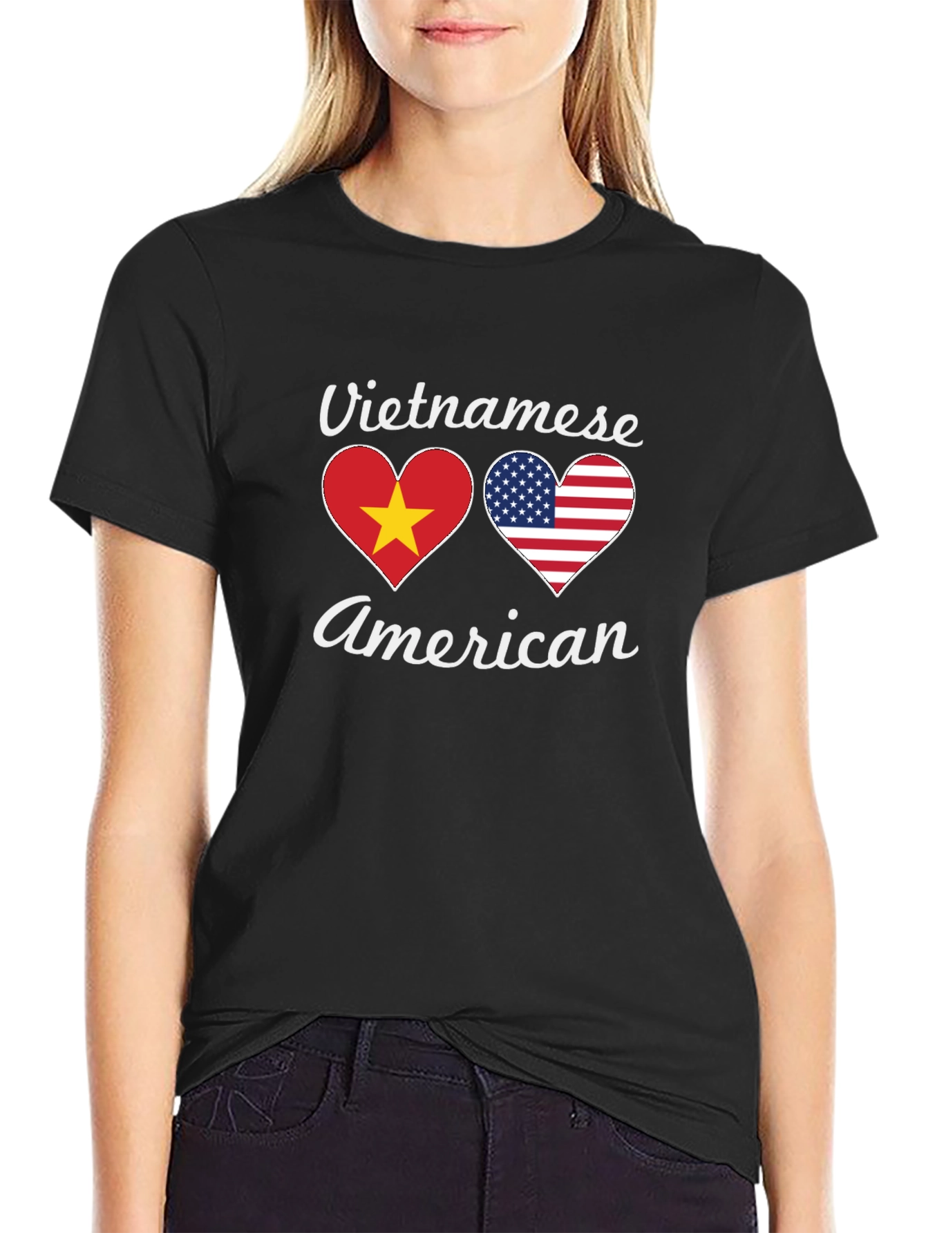 Vietnamese American Flag Heart T-Shirt