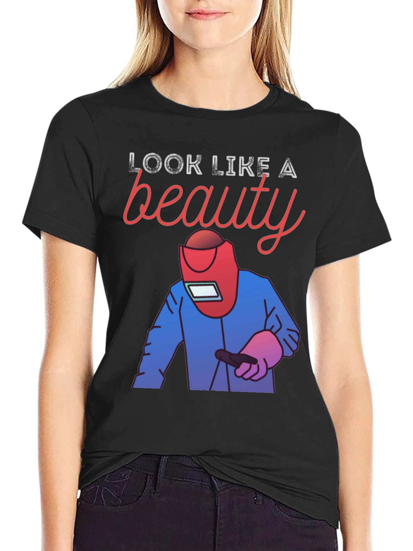 Welder Beauty Graphic Tee - Black Cotton T-Shirt