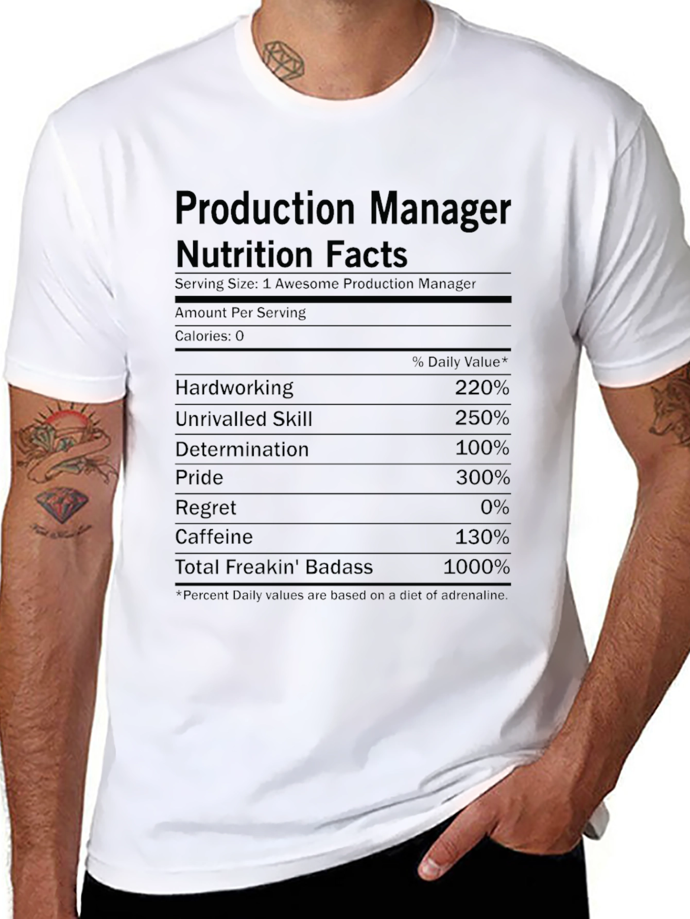 Production Manager Nutrition Facts T-Shirt