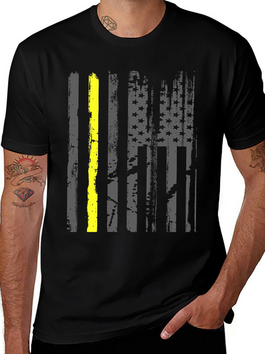 Thin Yellow Line American Flag T-Shirt