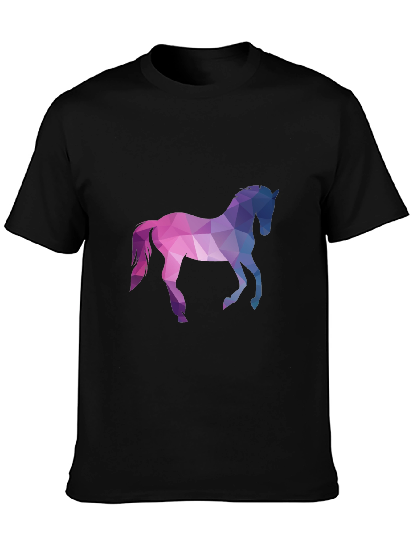 Geometric Horse Graphic Tee - Black