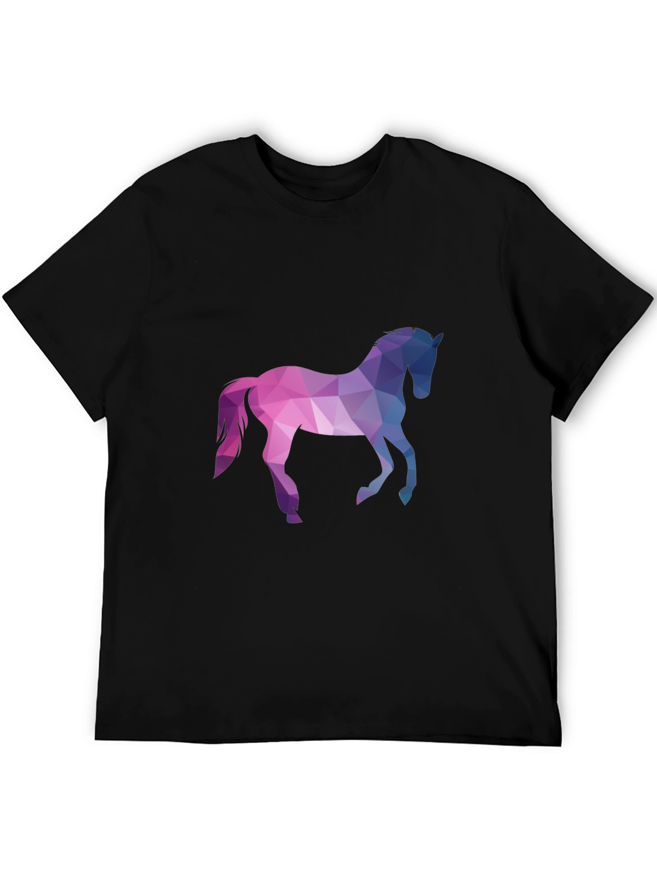 Geometric Horse Graphic Tee - Black