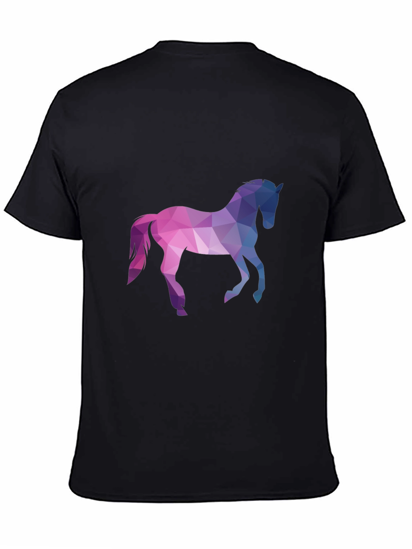 Geometric Horse Graphic Tee - Black