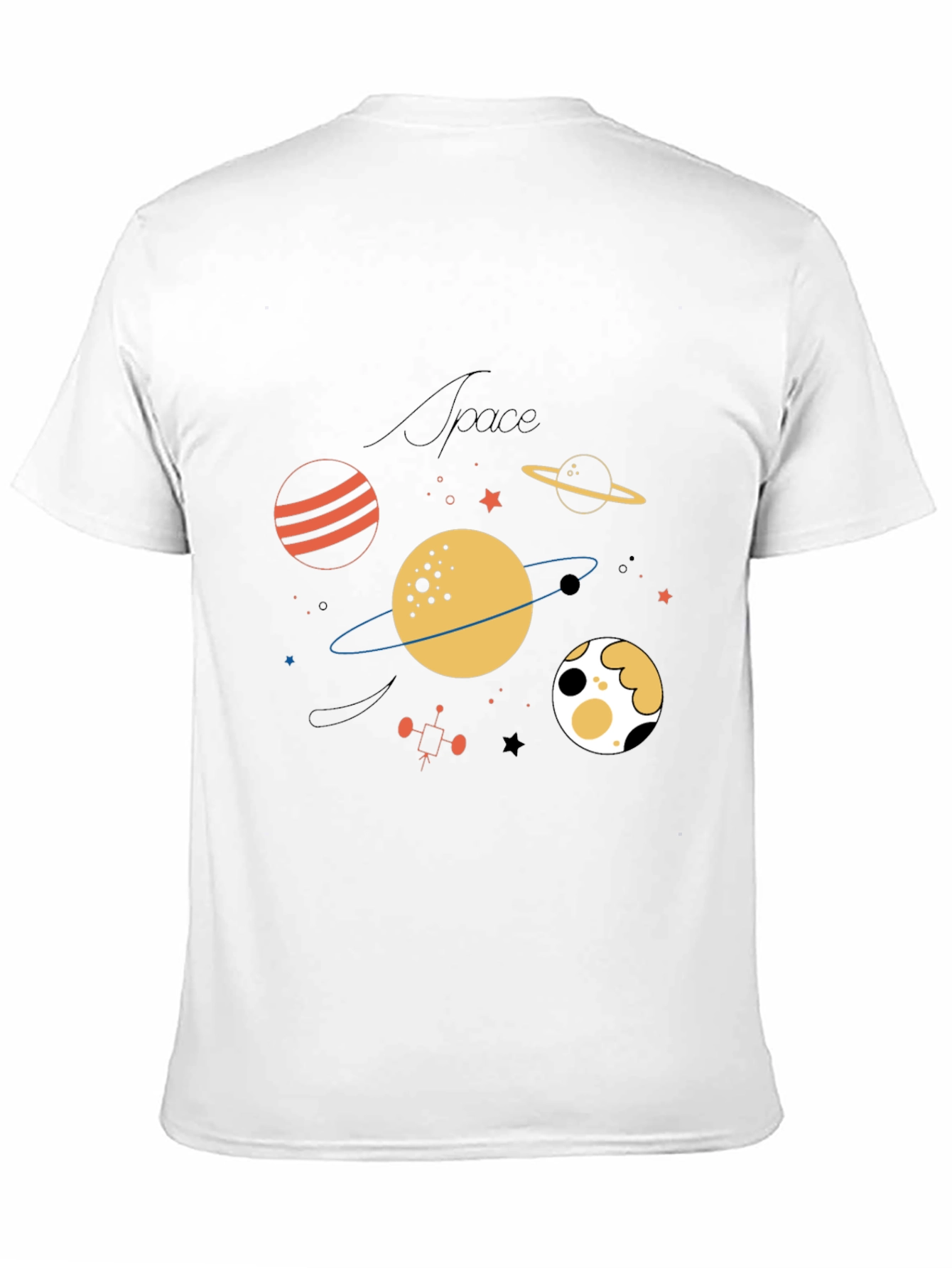 Space Themed Graphic T-Shirt - Stylish Black Tee