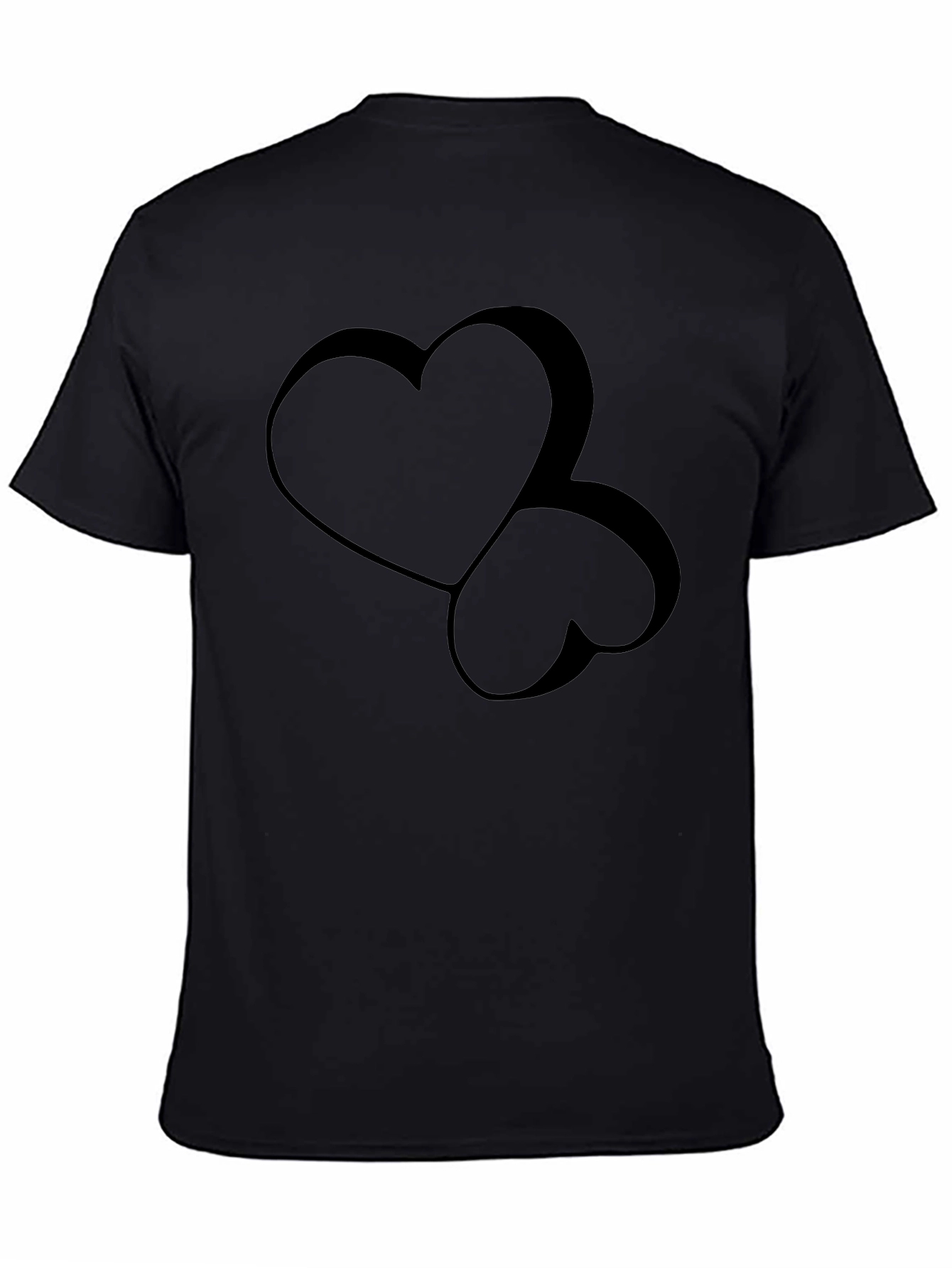 Stylish Black Heart Graphic Tee - Modern Casual Wear
